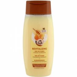 Champú revitalizante miel de flores para cabellos frágiles Carrefour Soft 400 ml.