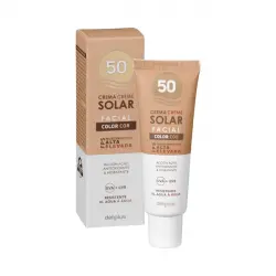 Crema protección solar facial con color Deliplus FPS 50 Bote 0.05 100 ml