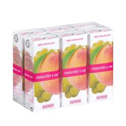 Zumo de melocotón y uva Hacendado 6 mini bricks X 200 ml