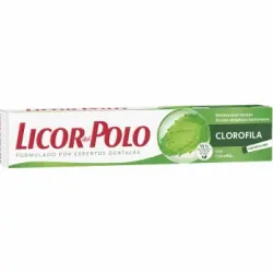 Dentífrico acción antiplaca bacteriana clorofila Licor del Polo 75 ml.