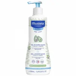 Gel de baño suave cuerpo y cabello Mustella 500 ml.