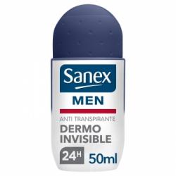 Desodorante roll-on dermo invisible 24h antitranspirante Sanex Men 50 ml.