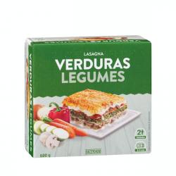 Lasaña de verduras Hacendado ultracongelada Caja 0.6 kg