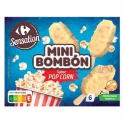 Mini bombón helado pop corn Sensation Carrefour sin gluten 6 ud