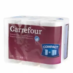 Papel de cocina compact Carrefour 6 rollos.