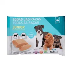Paté perro junior Delikuit con ternera y cordero Paquete 0.4 kg