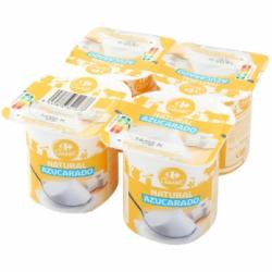 Yogur natural azucarado Carrefour Classic' pack de 4 unidades de 125 g.
