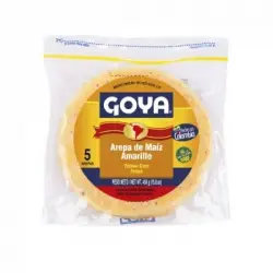 Arepa de maíz amarillo Goya sin gluten 450 g.