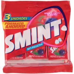 Caramelos sabor frutas silvestres sin azúcar Smint sin gluten pack de 3 paquetes de 8 g.