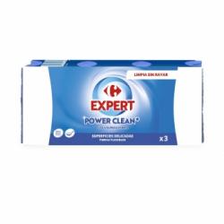 Estropajo Salvauñas de Fibras Flexibles Superficies Delicadas CARREFOUR Expert 3 ud - Azul