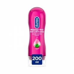 Gel de masaje erótico y lubricante estimulante con aloe vera Play Massage 2 en 1 Durex 200 ml.