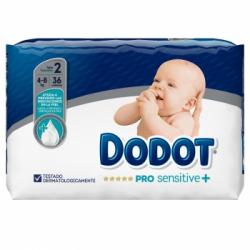 Pañales Dodot Pro Sensitive recién nacido T2 (4 kg-8 Kg.) 36 ud.