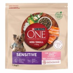 Pienso de salmón y arroz para perro mini Purina One Delicate 1,5 Kg.