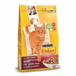 Purina Friskies Pienso para Gato Adulto Buey, Pollo y Verduras 4Kg