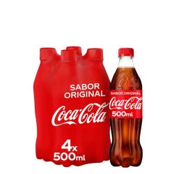 Refresco Coca-Cola 4 botellas X 500 ml