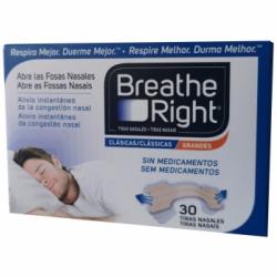 Tiras nasales grandes Breathe Right 30 ud.