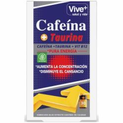 Cafeína con taurina en cápsulas Vive+ sin gluten 30 ud.