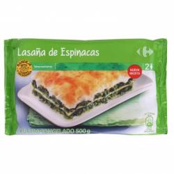 Lasaña de espinacas Carrefour 500 g.