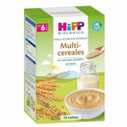 Papilla infantil desde 6 meses cereales integrales muticereales ecológico Hipp Biológico sin lactosa 400 g.