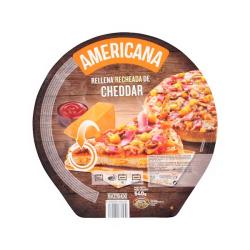 Pizza americana rellena de cheddar Hacendado ultracongelada  0.54 kg