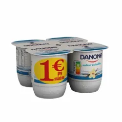 Yogur sabor vainilla Danone pack 4 unidades 120 g.