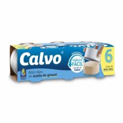 Atún claro en aceite de girasol Calvo pack de 6 latas de 52 g.