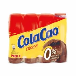 ColaCao energy sin gluten y sin azúcar añadido pack 4 botellas 188 ml.