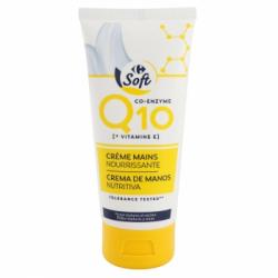 Crema de manos nutritiva para pieles maduras y secas Q10 Carrefour 100 ml.