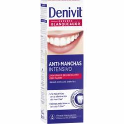Dentífrico de uso diario con flúor eficacia blanqueadora anti-manchas intensivo Denivit 50 ml.