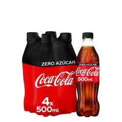 Refresco Coca-Cola zero azúcar 4 botellas X 500 ml