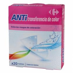 Toallitas anti transferencia del color Carrefour 20 ud.