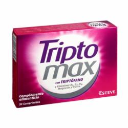 Complemento alimenticio con triptófano Triptomax sin gluten sin lactosa 30 comprimidos.