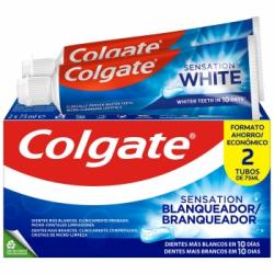 Dentífrico dientes más blancos Sensation Blanqueador Colgate pack de 2 unidades de 75 ml.