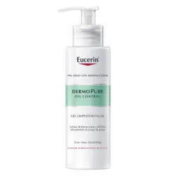 Gel limpiador facial DermoPure piel grasa con imperfecciones Eucerin 200 ml.