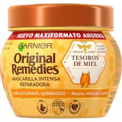 Mascarilla capilar reconstituyente Tesoros de Miel para pelo dañado Original Remedies Garnier 320 ml.