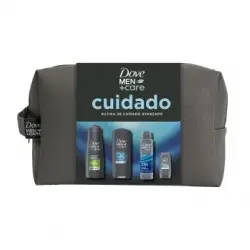 Neceser Dove Me+Care cuidado: gel de ducha 400 ml, gel de ducha 55 ml, champú-acondicionador 250 ml y desodorante 150 ml.