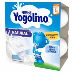 Postre lácteo natural desde 6 meses Nestlé Yogolino sin gluten sin aceite de palma pack de 4 unidades de 100 g.