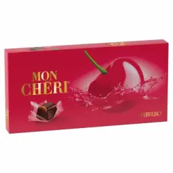 Bombones de chocolate negro rellenos de licor de cereza Ferrero Mon Chéri sin gluten estuche de 158 g.