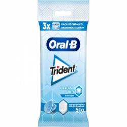 Chicles sabor menta Oral B Trident pack de 3 unidades de 17 g,