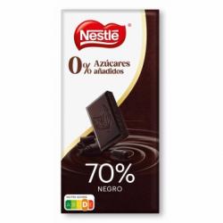Chocolate negro 70% cacao sin azúcar añadido Nestlé 115 g.