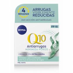 Crema facial cuidado de día FP15 con Q10 natural & extracto de algas Q10 Power Antiarrugas + Matificante Nivea 50 ml.