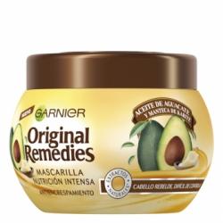 Mascarilla capilar antiencrespamiento con aceite de aguacate y manteca de karité Garnier Original Remedies 300 ml.