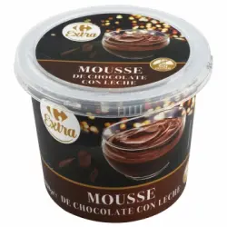 Mousse de chocolate con leche Extra Carrefour sin gluten 280 g.