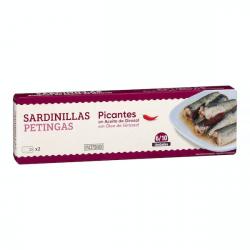 Sardinillas picantes Hacendado en aceite de girasol 2 latas X 0.065 kg