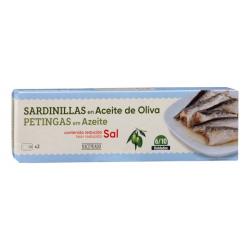 Sardinillas reducidas en sal Hacendado en aceite de oliva 2 latas X 0.065 kg