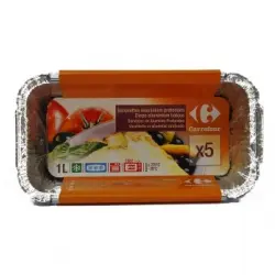 Set 5 Bandejas Profundas de Aluminio CARREFOUR 1 l.