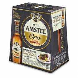 Cerveza tostada Amstel Oro pack 6 botellas 25 cl.