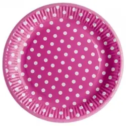 Plato Desechable CARREFOUR HOME 23 cm 8 ud - Fucsia