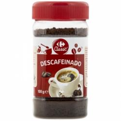 Café soluble mezcla descafeinado Carrefour 100 g.