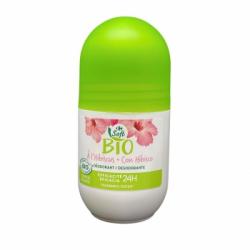 Desodorante roll-on eficacia 24h con hibisco ecológico Carrefour Soft Bio 50 ml.
